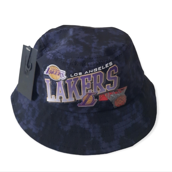 Ultra Game Los Angeles Lakers Bucket Hat Tie Dye Black NBA Official Mens OSFA - Picture 1 of 12